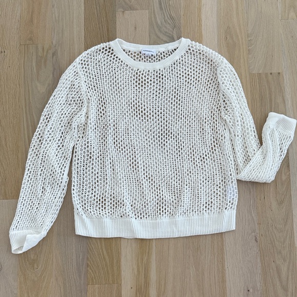 summersalt Sweaters - Summersalt White Crochet Knit Women's Sweater